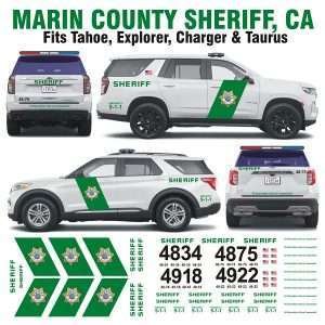 Marin County Sheriff, CA (California), Fits Tahoe, Explorer, Charger and Taurus